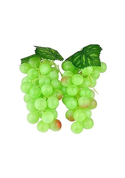 2li Set Yapay Meyve Yeşil Üzüm Süs Dekoratif Sahte Meyve 15cm