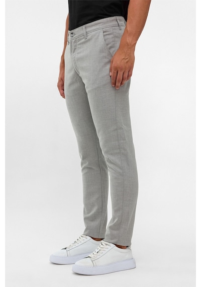 Süvari Gri Slim Desenli Pantolon