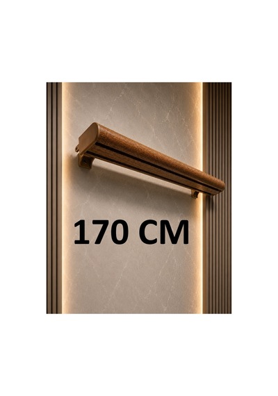 Meşe Dekoratif Ray 2 Kanallı Dekoratif Ahşap Desenli Metal Perde Kornişi Meşedeko170cm - 849479350 Meşedeko170cm
