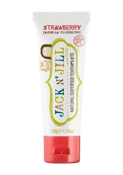 Jack N Jill Doğal Sertifikalı Diş Macunu - Çilek &amp Sakız Aroma 2'li Paket 2x50g