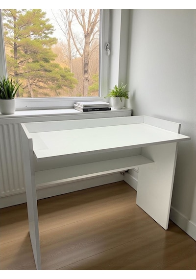 Çalışma Masası Bilgisayar Masası Ofis Ders Yemek Masası Beyaz Beyaz