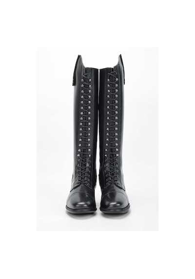 Tattini Unisex Hakiki Deri Siyah Binici Cizmesi Çizme 990 Akıta Cızme Black Siyah