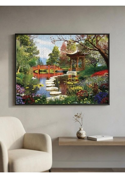 Çiçekli Göl Ve Kuğu Gölü İkili Set - 1000 + 500 Parça İkili Puzzle Seti