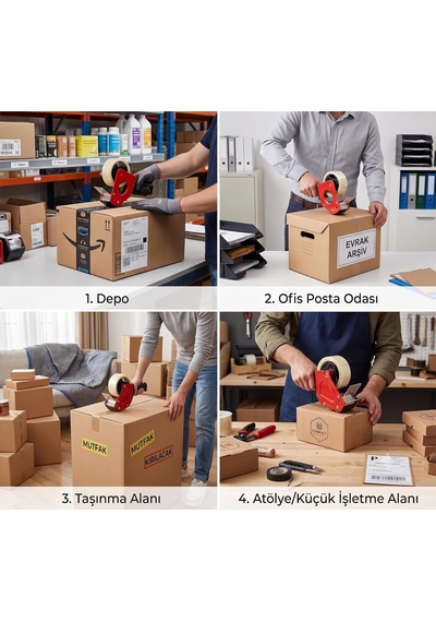 Koli Bandı Kesme Makinesi, El Tipi Ergonomik Kargo Paketleme Bantlığı, Ambalaj Bant Kesici Kırmızı 1