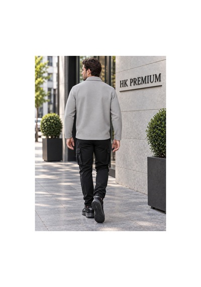 Hk Premium Erkek Gri Double Face Pike Gömlek Ceket Regular Fit, Çıtçıtlı, Uzun Kollu, Smart Casual Antrasit Hk Premium Erkek Gri Double Face Pike Gömlek Ceket Regular Fit, Çıtçıtlı, Uzun Kollu, Smart Casual Antrasit