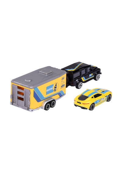 Majorette Race Trailer Land Rover Defender110 + Jaguar F-type