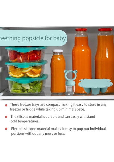 Silikon Bebek Maması Dondurucu Tepsisi Diş Çıkarma Popsicle Kalıpları - Bebek Meyve Besleyici Ve Anne Sütü Diş