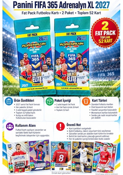 Panini Fıfa 365 Adrenalyn Xl 2027 Fat Pack Futbolcu Kartı 2 Paket Toplam 52 Kart