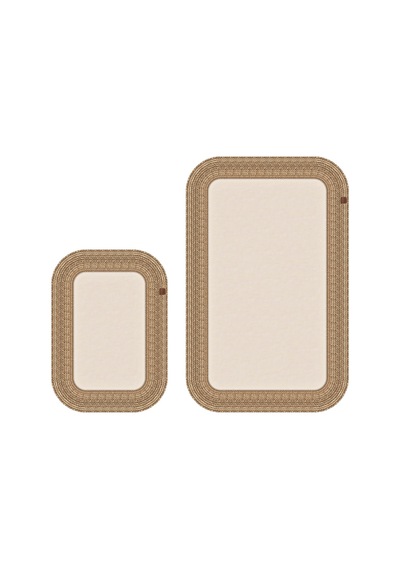 Banyo Paspası Takımı 70x110+50x70 Cm Düz Ekru & Hasır