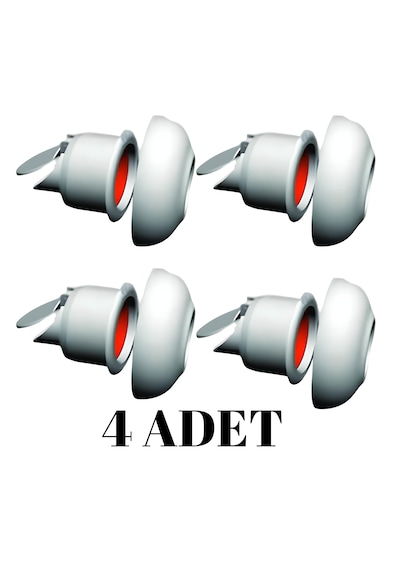 4 Adet Koku Yok Çekvalfli Adaptör Lavabo Gideri Koku Önleyici