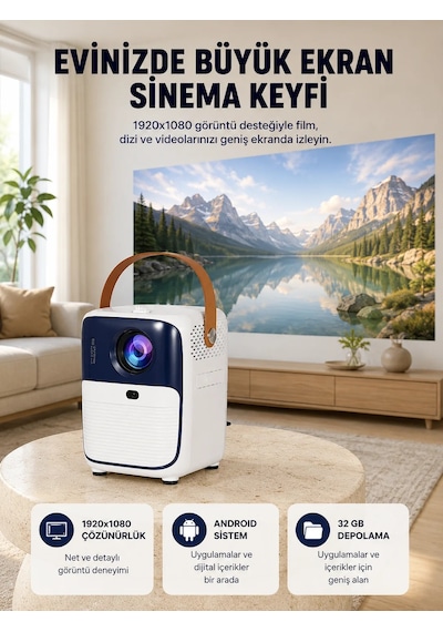 Ultra Hd Android Tv Kutusu 32gb Depolama Usb Hdmı Fan Sistemli Yeni Nesil Beyaz