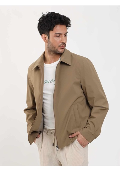 Dufy Vizon Erkek Regular Fit Düz Klasik Yaka Bomber Mont - 104399-Vizon
