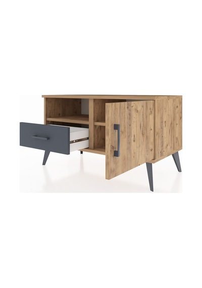 Hyperion Şifonyer 2 Raflı Tek Çekmeceli Tek Kapaklı 88x44x48 Çam-çam/antrasit Çam/antrasit Hyperion Şifonyer 2 Raflı Tek Çekmeceli Tek Kapaklı 88x44x48 Çam-çam/antrasit Çam/antrasit
