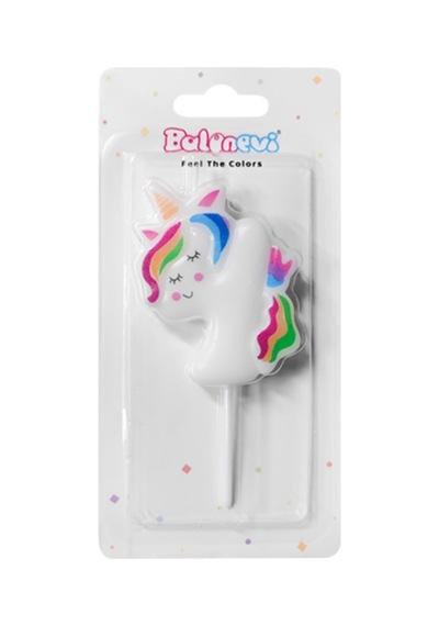 Beyaz 4 Rakamı Unicorn Figür Parti Mumu