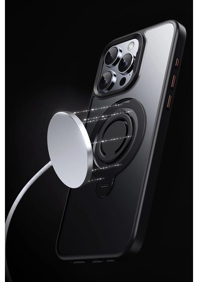 Joko Apple iPhone Uyumlu   16 Plus Avatar 360 Dönen Magsafe Kapak - Siyah