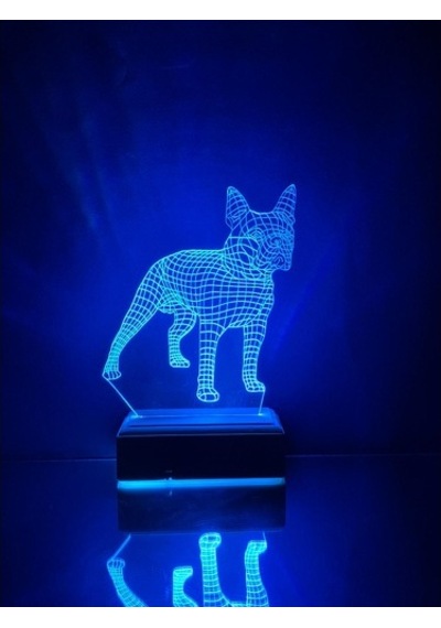 Özel Tasarım Kişiye Özel Hediye Küçük Köpek 3D Led Lamba