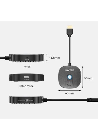 Unıtek Cıft Alıcılı Kablosuz Hdmı Transmıtter V1711abk01