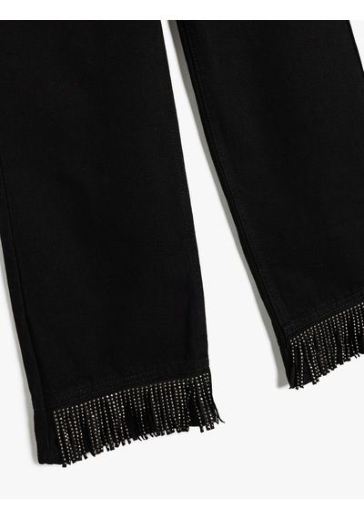 Koton Pamuklu Cepli Bol Paça Denim Pantolon Siyah 5wkg40107ad Siyah