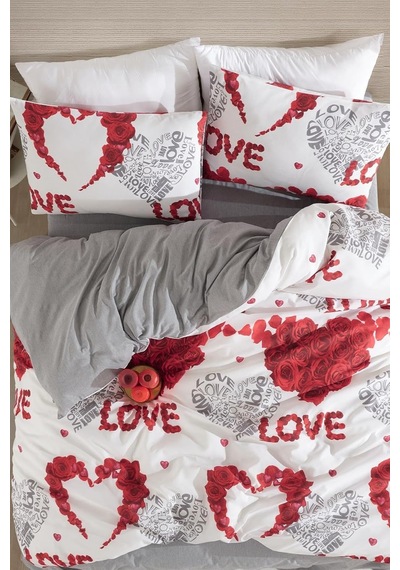 Pamuklu Çift Kişilik Nevresim Seti Nevresim Ve Yastık Kılıfı Çarşafsız Love Diğer