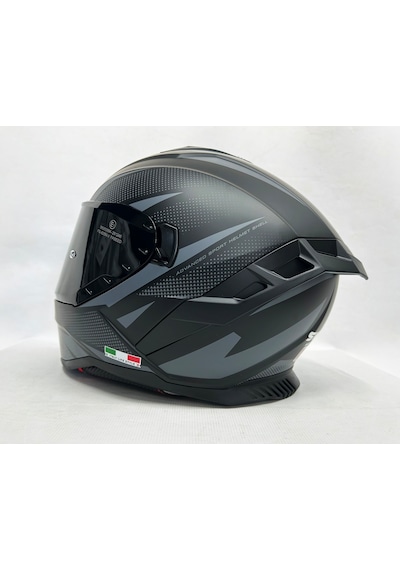 Sway Sw 867 Asphalt Black Grey Siyah Vizörlü Iç Vizörlü Kapalı Kask