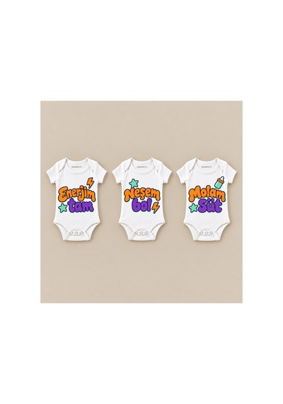 Babylimon Tatlı Enerji Üçlü Beyaz Kısa Kollu Bebek Zıbın Seti Beyaz - 930083971 Beyaz