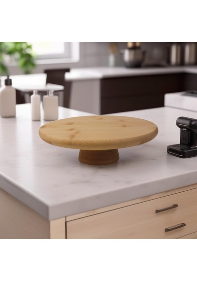 Ayaklı Yüksek Bambu Sunum Tabağı Yükseltici Ayaklı Bambu Sunum Tepsisi Doğal, Şık Ve Dayanıklı 20cm 20cm 6cm Çok Renkli