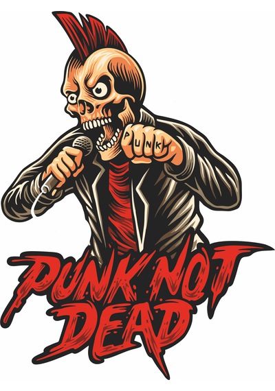 Punk Not Dead Punkçı Sticker - Araba Oto Motosiklet Karavan Sticker - 00033 30x23 Cm