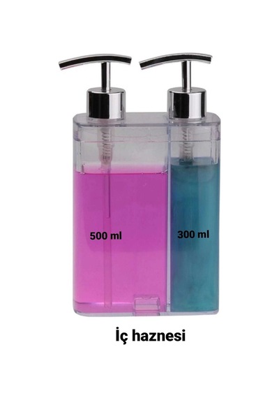 Sünger Hazneli Mutfak Sıvı Sabunluk 300 Ml Ve Bulaşık Deterjanlık 500 Ml -9013704854955
