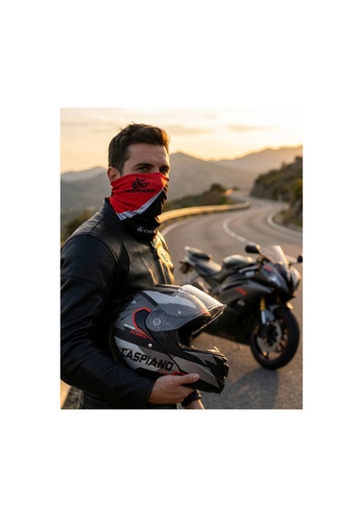 Caspiano Unisex Motosiklet Maskesi Bandana Outdoor Boyunluk-buff Kırmızı