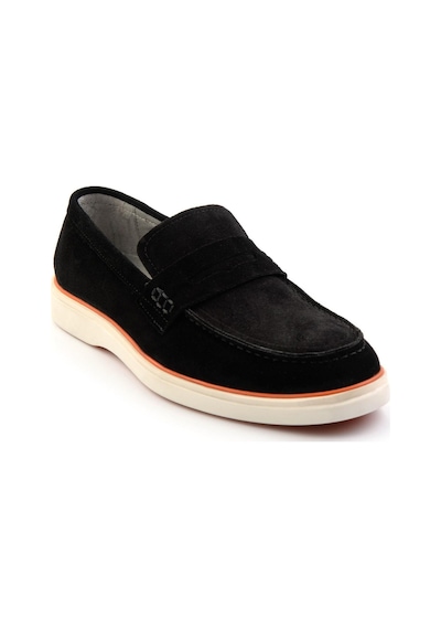 Bambi Siyah Hakiki Deri Erkek Loafer Ayakkabı E01054184802 Siyah