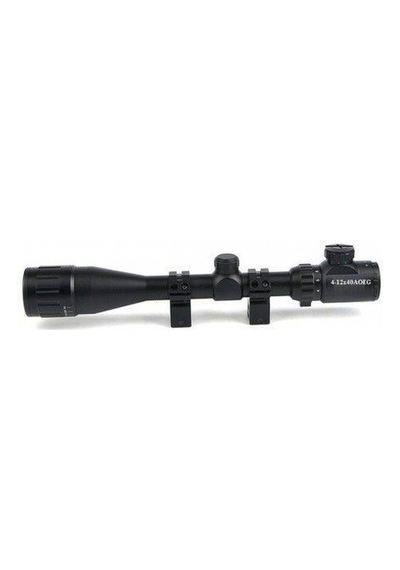 4-12x40aoeg Tüfek Dürbünü Mil Dot Kırmızı ve Yeşil Işıklı Lens