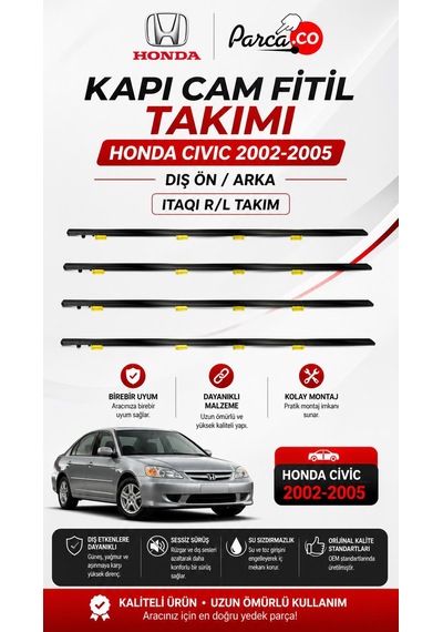Cam Sıyırıcı Fitil Honda Civic 2002-2005 Ön/arka Takım 72950s5a003