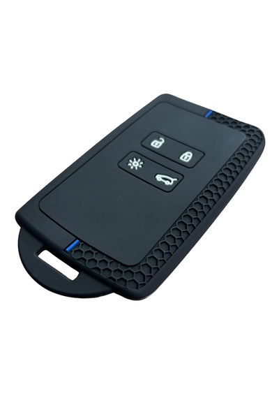 Autohan Keys Renault Austral, Megane 4, Talisman, Clio 5 İçin Silikon Anahtar Kılıfı, Petek Desenli, Siyah-mavi