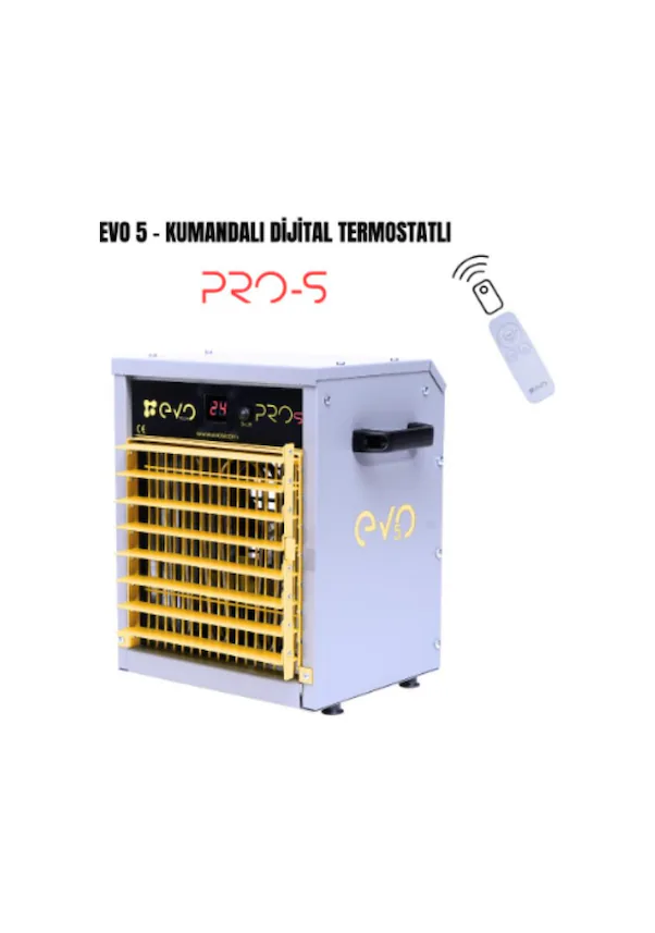 Evo 5 Pros 5 Kw Elektrikli Isıtıcı Uzaktan Kumandalı Dijital Göstergeli