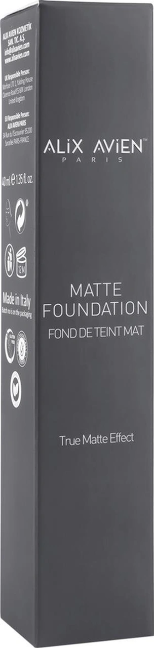 Alix Avien Uzun Süre Kalıcı Doğal Mat Bitişli E Vitamini İçeren Mat FondötenMatte Foundation 412 Warm Caramel
