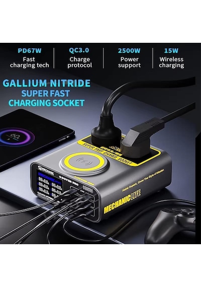 Mechanic S-power Pro Gan Çoklu Port Süper Hızlı Şarj İstasyonu