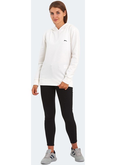 Slazenger KATHY IN Kadın Kapüşonlu Ekru Sweatshirt
