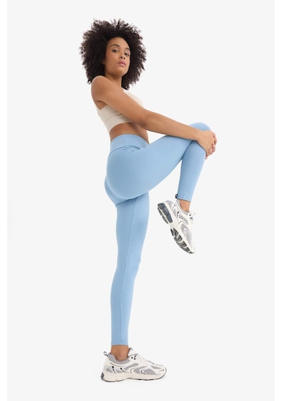 DeFactoFit Yüksek Bel Beli Saran Esnek Basic Düz Sporcu Tayt B4147AX25SPBE299 Mavi