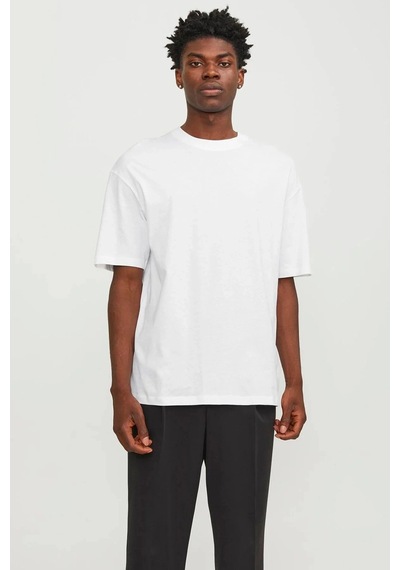 Jack & Jones Jack&jones 12249319 0 Yaka Erkek Basic Tshirt - Beyaz Beyaz