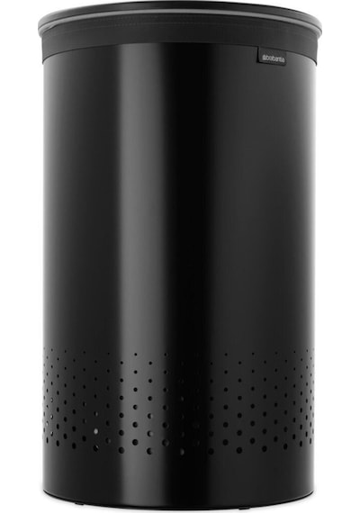 Brabantia Matt Black Plastik Kapaklı Çamaşır Sepeti 60lt Siyah