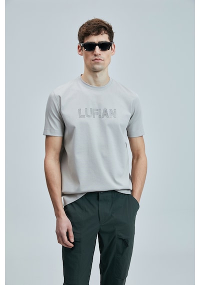 Lufian Thınk Modern Grafik T- Shirt Taş Taş 111020240100190 Taş