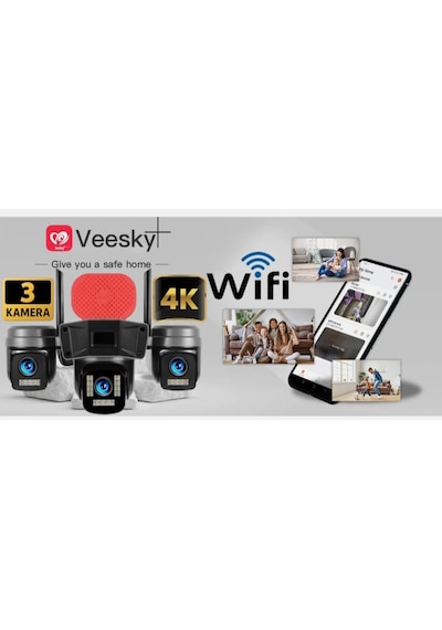 Avenir Av S-308 3 Kameralı Sirenli Wifi Kamera