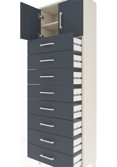 Arges Dolap 2 Raflı 8 Çekmeceli 2 Kapaklı 60x30x182 Aytaşı-an... Aytaşı