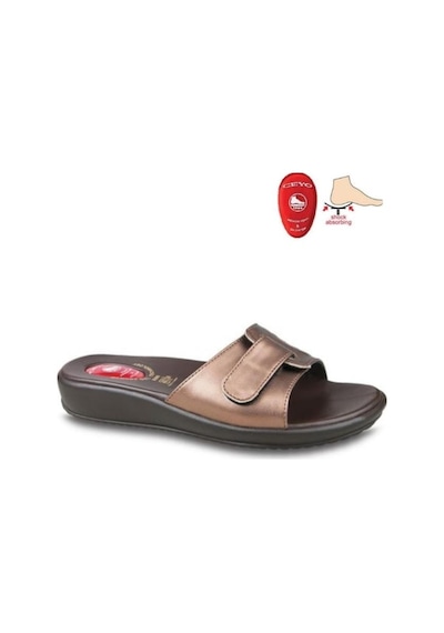 Ceyo 9200-12 Topuk Jelli Anatomik Taban Kadın Terlik Bakır 36-40 Bakır