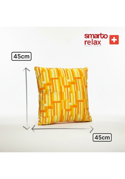 Smarto Relax Içi Dolgulu Kırlent 45x45 Cm Kare Salon & Berjer Kırlenti Sarı - Turuncu