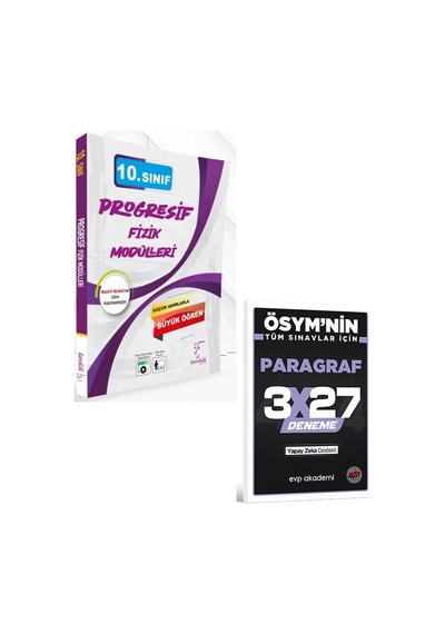 Karekök 2027 10. Sınıf Progresif Fizik Modülleri+evp Akademi 3x27 Paragraf Deneme