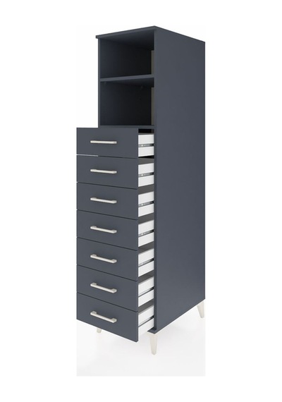 Kronos Dolap 2 Raflı 7 Çekmeceli 44x59x182 Antrasit-antrasit Antrasit