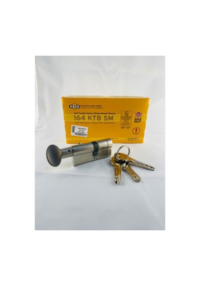 Kale Tuzaklı Sistem Çelik Pimli Mandallı Silindir - Nikel - 68mm 26+10+32