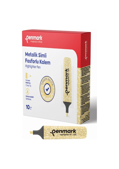 Penmark Fosforlu Kalem Metalik Simli Gold Hs-505 13 Çok Renkli