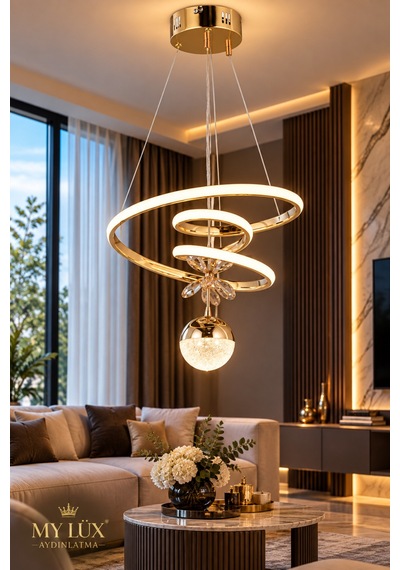 Melis Mini Ledli Gold Avize Altın Altın